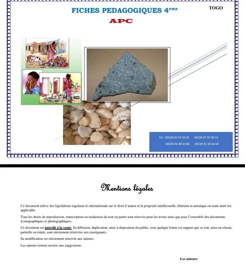 FICHES PÉDAGOGIQUES SVT CLASSE DE QUATRIÈME