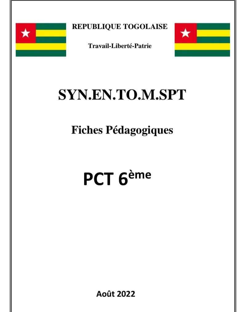 FICHE PÉDAGOGIQUE PCT 6e