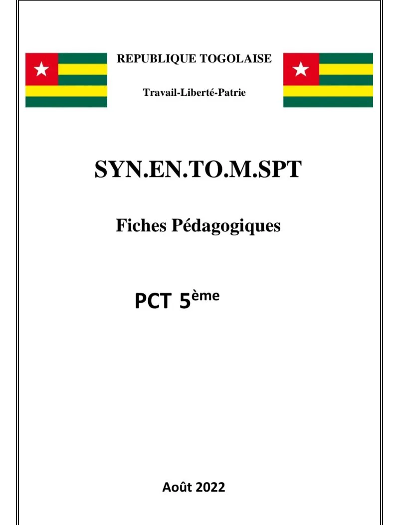 FICHE PÉDAGOGIQUE PCT 5e