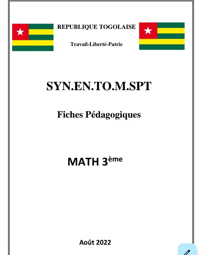 FICHE PÉDAGOGIQUE MATHS 3e
