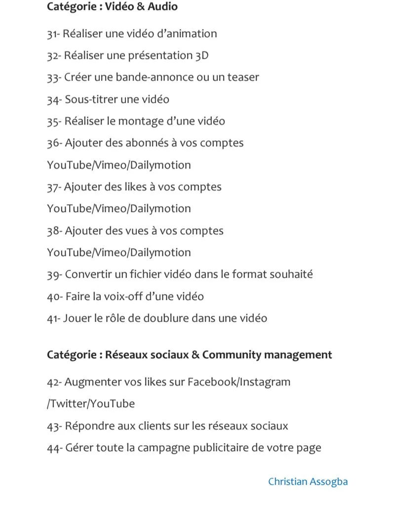 100 IDÉES DE MICRO-PROJET ET SERVICES