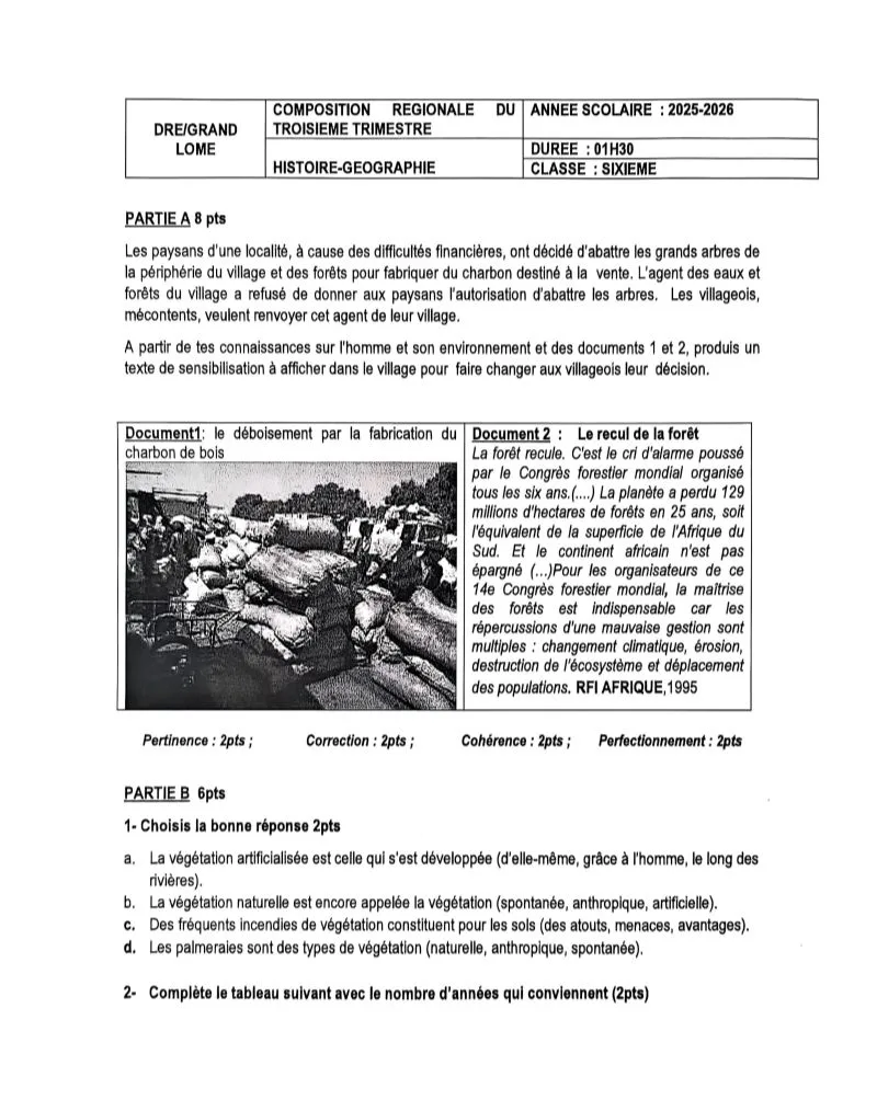 COMPOSITION RÉGIONALE 3E TRIMESTRE G-LOME HG  6e EN 3e