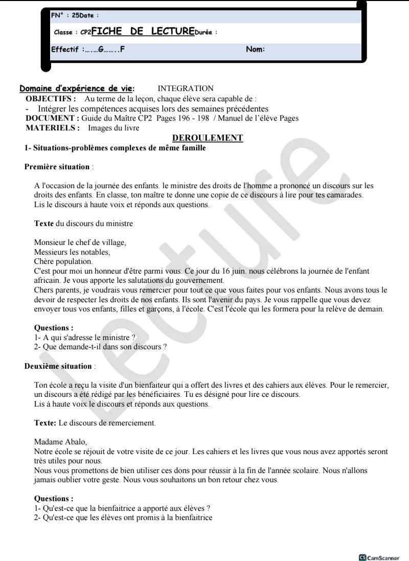 FICHES J'APPRENDS À LIRE CP2 S1-S25