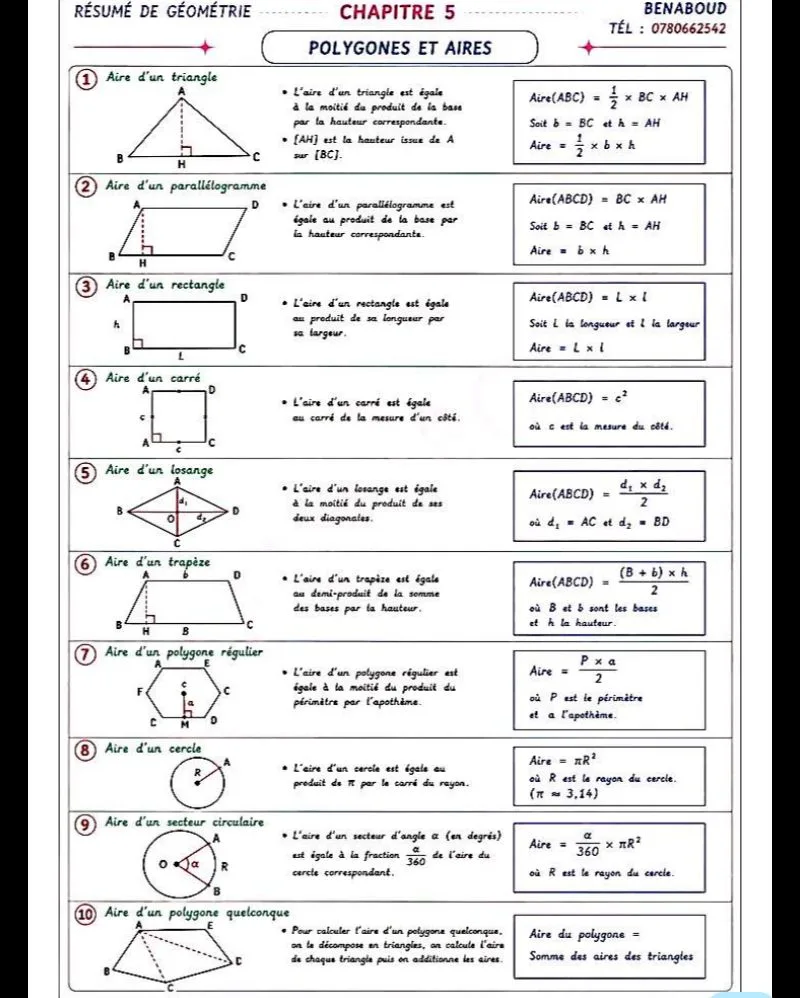 GÉOMÉTRIE ANGLES ET CALCUL D'AIRE