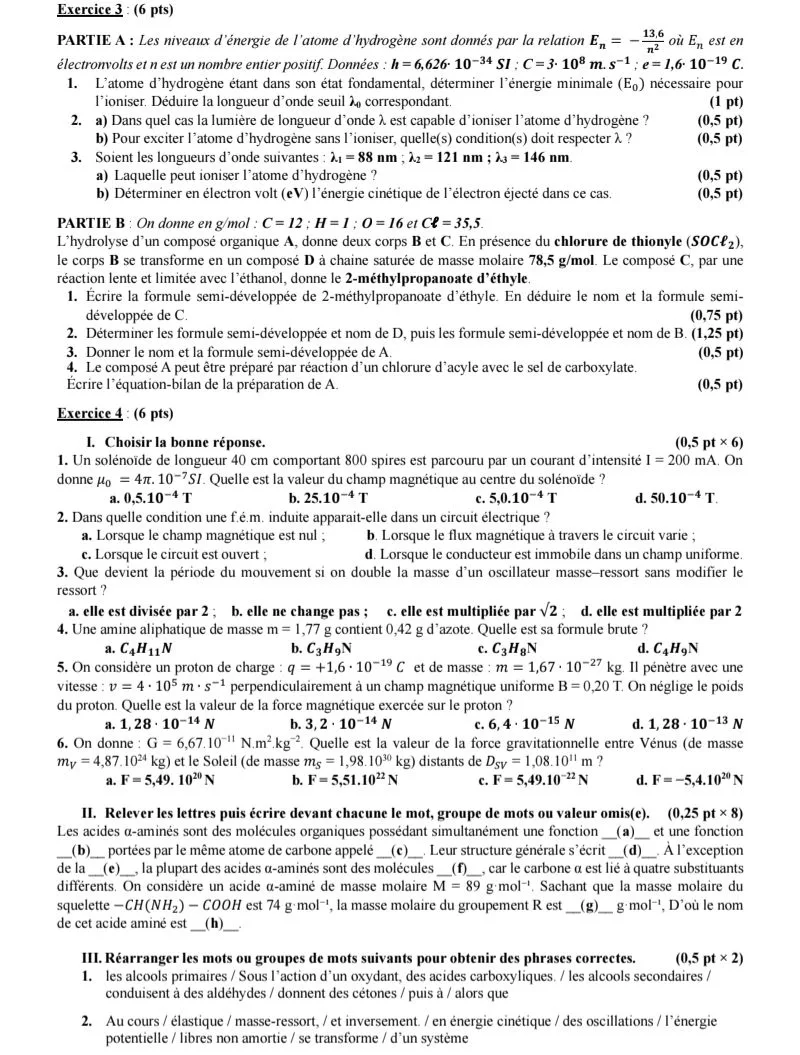 COMPO 2E SEMESTRE KARA PC TLE D 2026