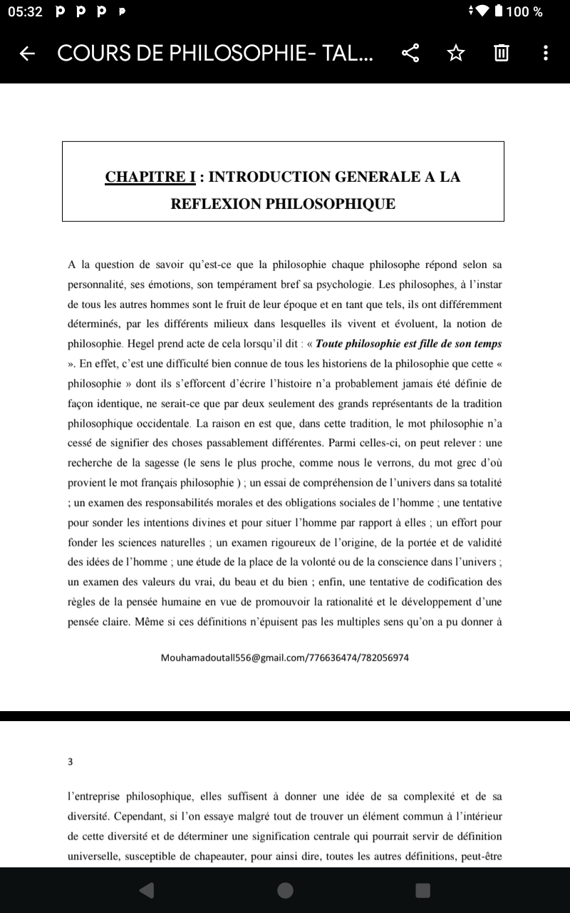 COURS DE PHILOSOPHIE TLE